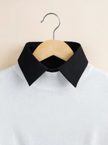 Cuello postizo de botón liso, atuendo para festivales, viajes, discotecas, graduación RY38 - Negro - Ver 4