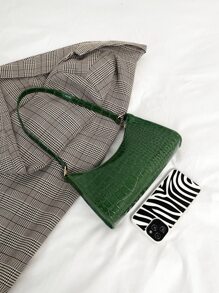 鱷魚壓紋法棍包 - 綠色 - 查看 7