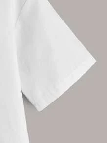 SHEIN Tween Boy Button Front Solid Shirt - White - View 4