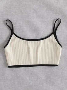 Resyla Top de tirantes unido en contraste - Beis - Ver 2