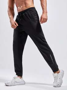 Manfinity Fitness Boyfriend Style Men Drawstring Waist Sports Pants