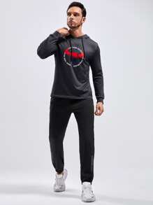 Manfinity Fitness Boyfriend Style Men Drawstring Waist Sports Pants