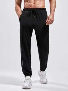 Manfinity Fitness Boyfriend Style Men Drawstring Waist Sports Pants