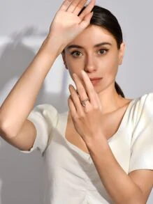 Nhẫn Trang trí mặt dây chuyền bướm - Bạc - Xem 1