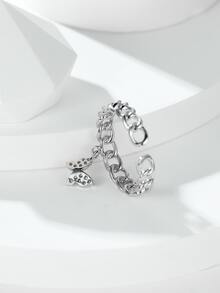 Nhẫn Trang trí mặt dây chuyền bướm - Bạc - Xem 2