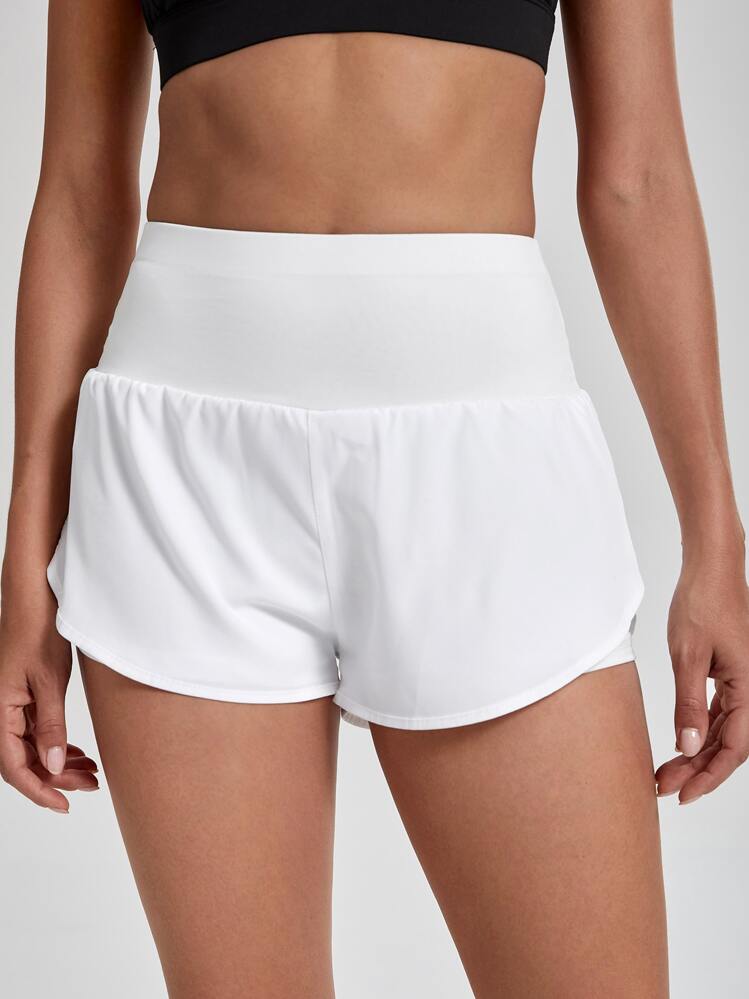 Powerista Absorbs Sweat Breathable Sports Shorts Stretchy Shorts Sweater Shorts - White - View 3