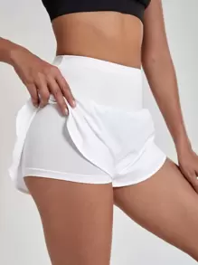 Powerista 吸汗透气运动短裤弹力短裤毛衣短裤 - 白色 - 查看 4