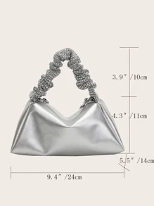 Umhängetasche mit Kette, Pailletten, Griff