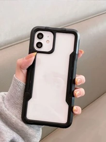 對比顏色邊框透明手機殼，適用於 iPhone 11、iPhone 13、iPhone 14 Pro Max - 黑色 - 查看 2