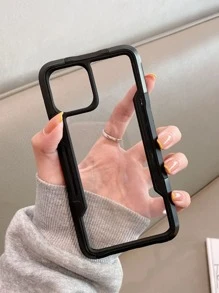 對比顏色邊框透明手機殼，適用於 iPhone 11、iPhone 13、iPhone 14 Pro Max - 黑色 - 查看 3