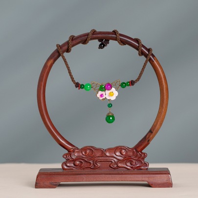 Flower & Bead Charm Necklace