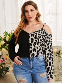 SHEIN Áo sơ mi Plus Size Báo Gợi cảm - Nhiều màu - Xem 1