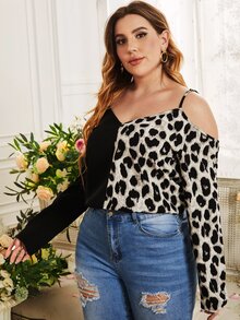 SHEIN Áo sơ mi Plus Size Báo Gợi cảm - Nhiều màu - Xem 5