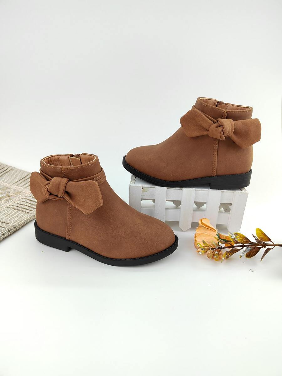 Niñas Botines con diseño de lazo - Marrón - Ver 1