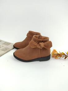 Niñas Botines con diseño de lazo - Marrón - Ver 2