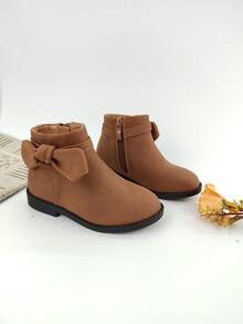Niñas Botines con diseño de lazo - Marrón - Ver 3