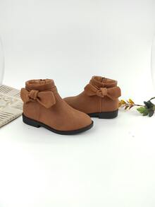 Niñas Botines con diseño de lazo - Marrón - Ver 4