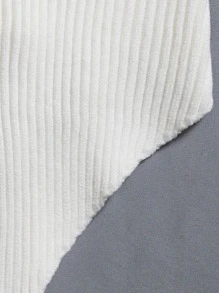 SHEIN Unity Asymmetrical Hem Tube Rib Knit Top - White - View 3