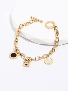 Vòng tay liên kết charm tròn - Vàng - Xem 2