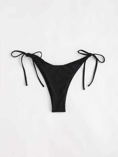 اسفل بكيني بأربطة جانبية سادة ، للاستخدام في شاطئ الصيف والإجازات