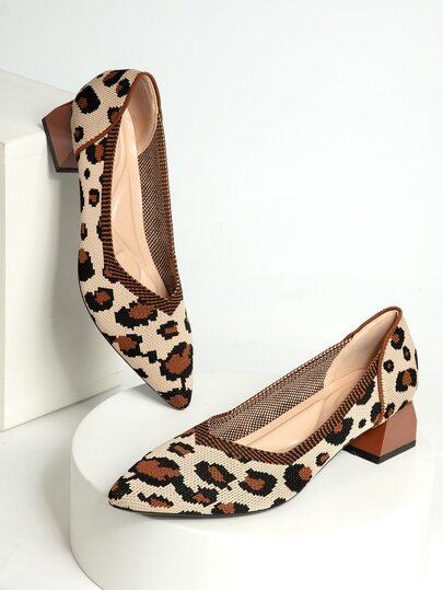 leopard print small heels