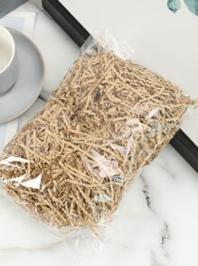 1包皺紋拉菲紙拉菲草填充物DIY婚禮派對禮品盒糖果材料包裝填充物 - 卡其色 - 查看 1