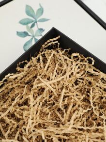 1包皺紋拉菲紙拉菲草填充物DIY婚禮派對禮品盒糖果材料包裝填充物 - 卡其色 - 查看 2