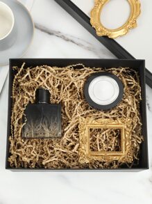 1包皺紋拉菲紙拉菲草填充物DIY婚禮派對禮品盒糖果材料包裝填充物 - 卡其色 - 查看 3