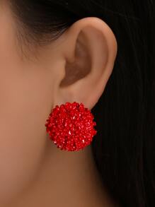 Bông tai đinh tán rắn - Đỏ - Xem 3