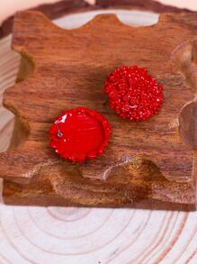 Bông tai đinh tán rắn - Đỏ - Xem 4