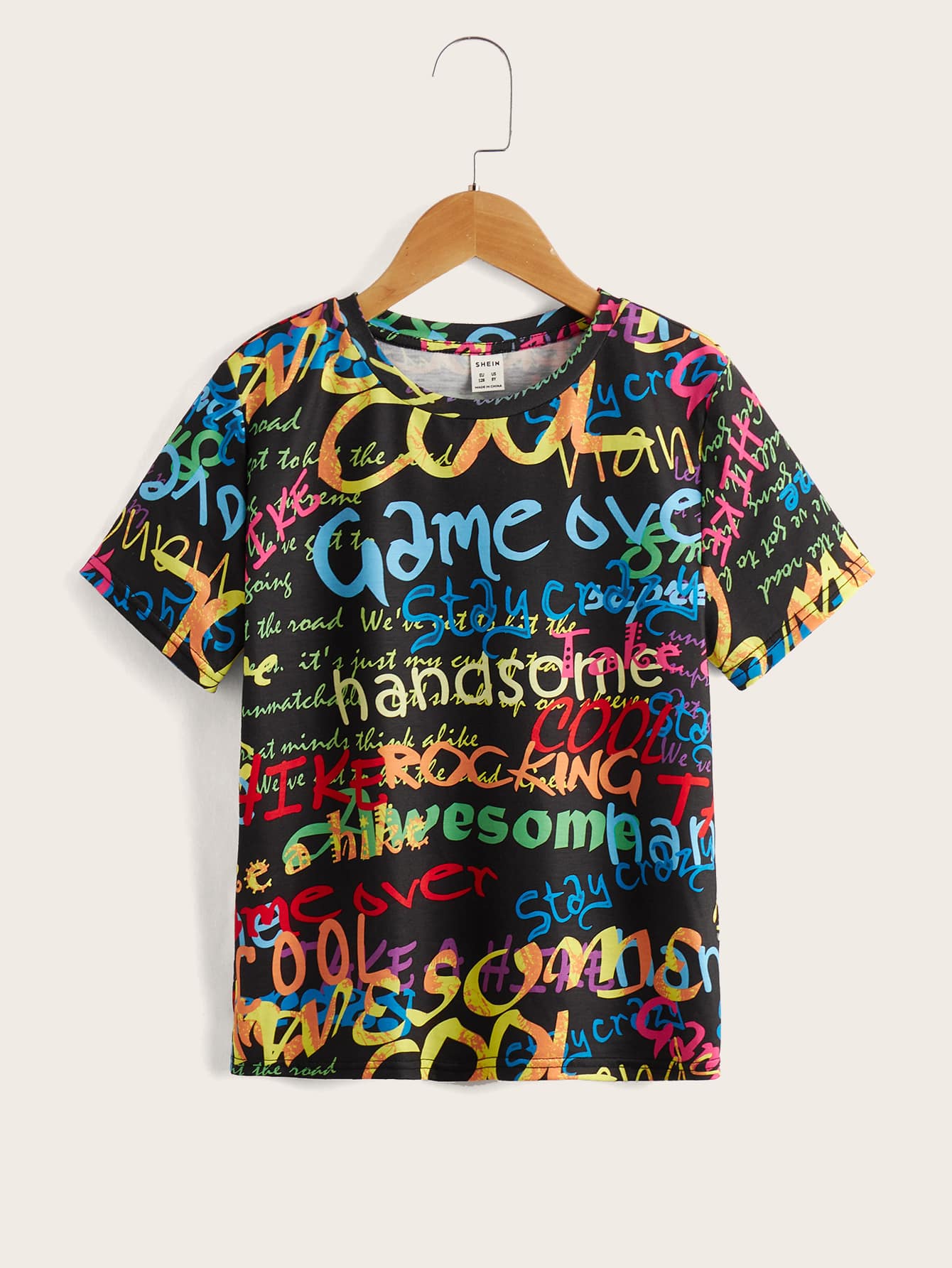 SHEIN Boys Letter Graphic Tee - Multicolor - View 1