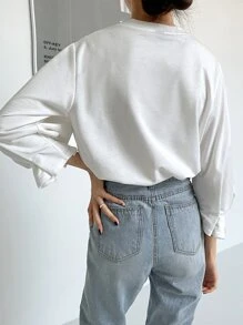 DAZY Flounce Sleeve Solid Tee,Ruffle,Fall Clothes