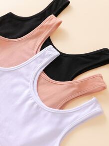 SHEIN 少女3入組實色背心和3入組短褲 - 彩色 - 查看 3