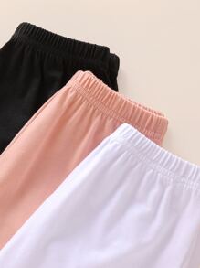 SHEIN 少女3入組實色背心和3入組短褲 - 彩色 - 查看 4