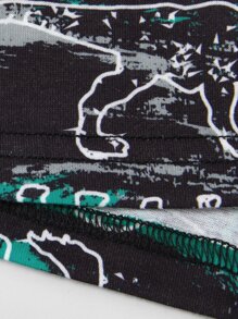 SHEIN 男孩3入組信封和恐龍印花貼袋背心 - 彩色 - 查看 3