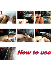 500pcs Micro link Beads 5mm for Hair Extensions, Silicone Lined Rings Hair Extensions Tool-Brown - Bronze - View 3