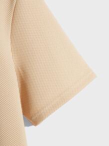 Manfinity NXTstreet 男士素色POLO衫和腰部抽繩短褲 - 卡其色 - 查看 5