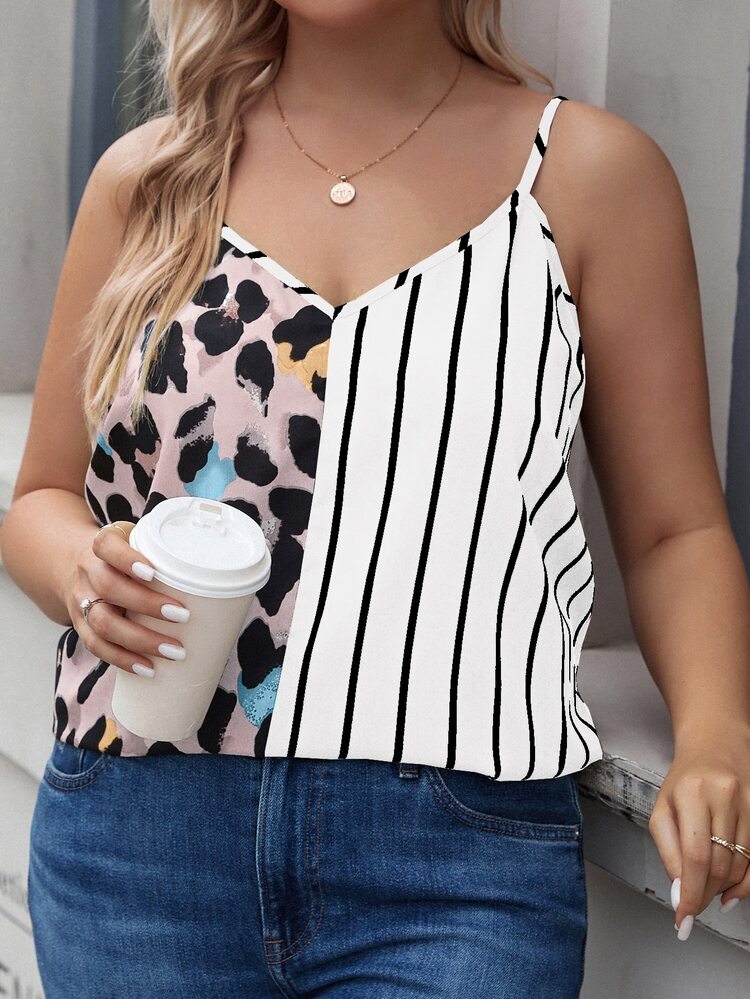 Áo hai dây Plus Size Báo Sọc Giải trí - Nhiều màu - Xem 3
