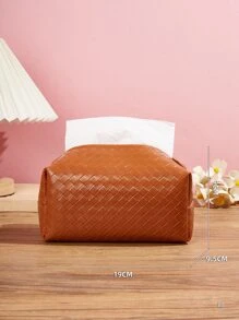 Hộp đựng khăn giấy trơn 1pc - màu nâu - Xem 3