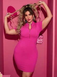 SHEIN Essnce 大碼半拉鏈不附腰帶緊身連衣裙