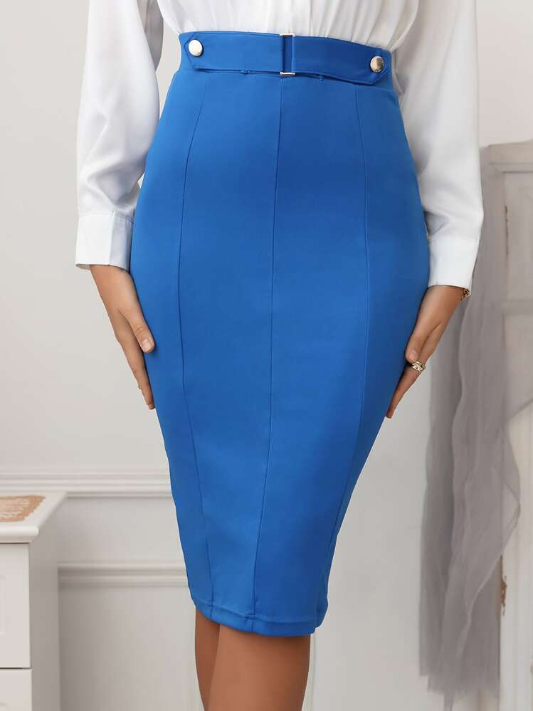 High Waist Metal Decor Pencil Skirt SHEIN South Africa
