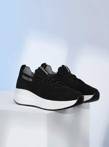 Cuccoo Zapatos de atletismo con estampado de letra transpirable - Negro - Ver 2