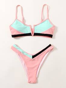 Color Block V Wired Bikini - Multicolor - View 5