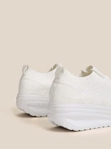 CUCCOO BASICS Zapatos mecedores minimalista con diseño de cordón tejido - Blanco - Ver 4