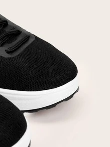 Cuccoo Minimalist Lace-up Front Rocking Shoes - Black - View 3