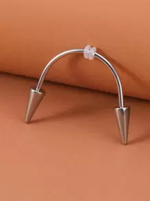 不銹鋼,簡約風和時髦尖牙設計唇釘適合女士和男士,龐克穿孔,A時尚身體鏈禮品適用於任何場合
