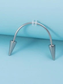 不銹鋼,簡約風和時髦尖牙設計唇釘適合女士和男士,龐克穿孔,A時尚身體鏈禮品適用於任何場合