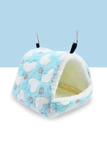 愛心圖案長毛絨寵物吊床 - 彩色 - 查看 2