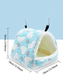 愛心圖案長毛絨寵物吊床 - 彩色 - 查看 3