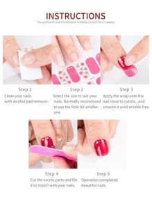 1sheet Rhinestone Decor Toenail Sticker & 1pc Nail File - Multicolor - View 3